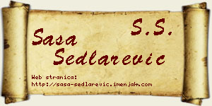 Saša Sedlarević vizit kartica